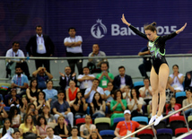 Bakı-2015 Avropa Oyunları çərçivəsində batut gimnastikası üzrə kişilər və qadınlar arasında təsnifat yarışları. Azərbaycan, 17 iyun 2015 